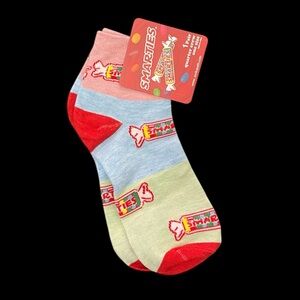 NWT SMARTIES Colorful Quarter Crew Socks, Fits Women Shoe Size 9-14, Men 8-12